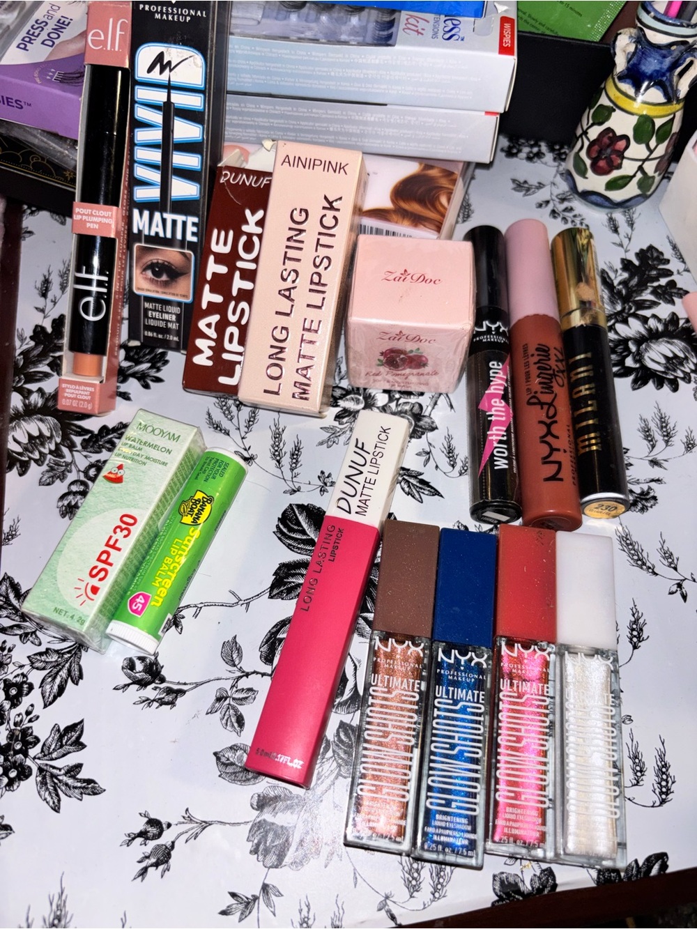 NYX Mixed Matte & Gloss Lipstick Set — Brown, Blue, Pink, Red, Clear